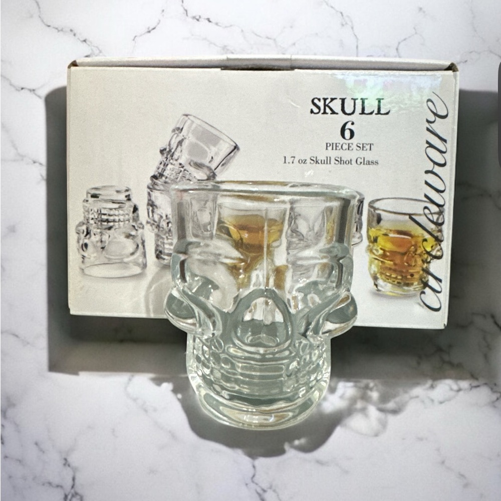 Skull Shot Glass Set – 6 Pieces | Circleware | 1.7 oz